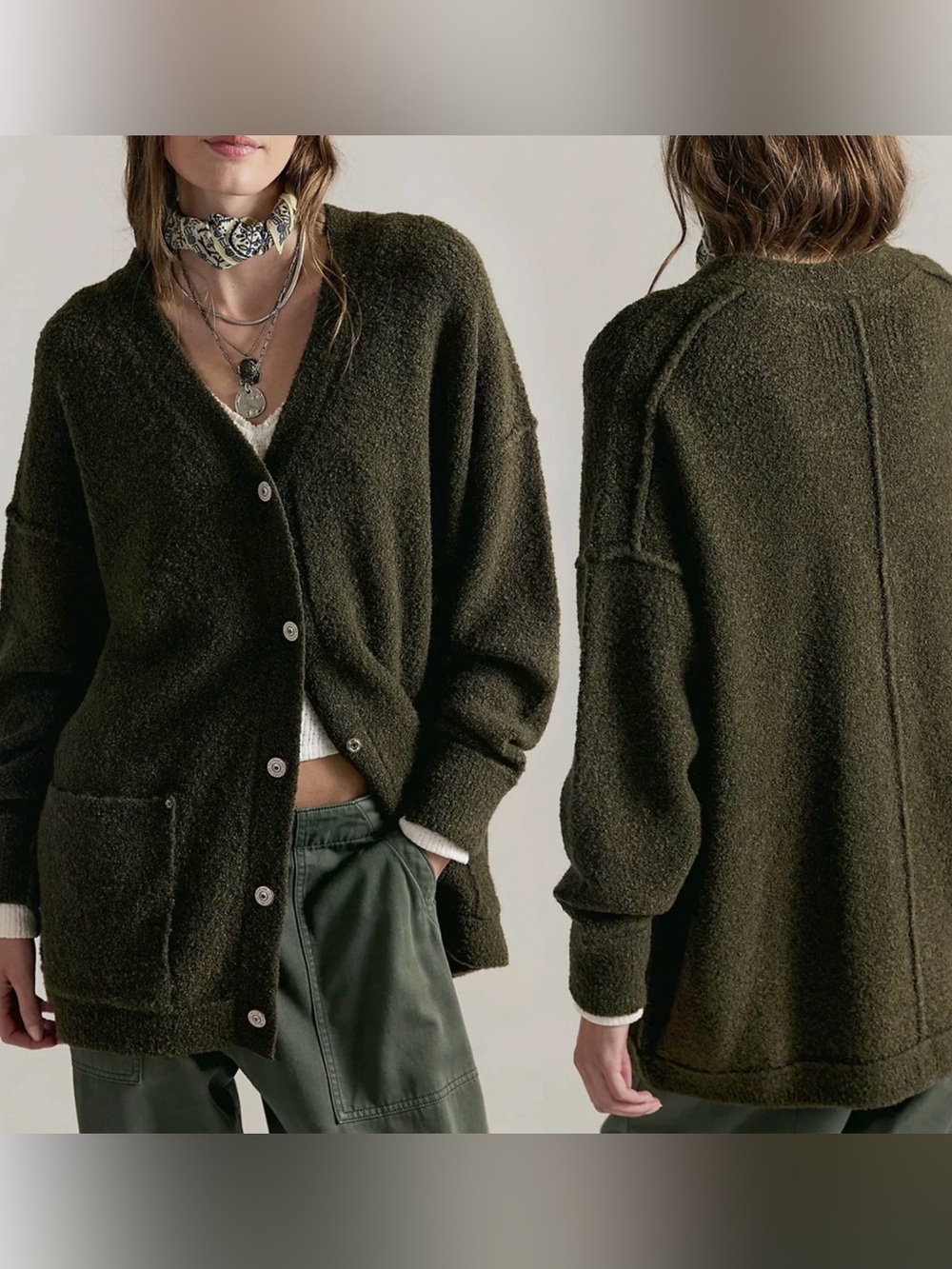 FREE PEOPLE x We The Free Blazing Cardi in dark green size small